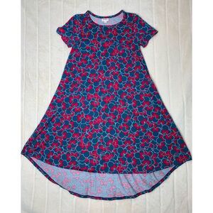 LuLaRoe XXS Dress Fit Flare Short Sleeve Minnie Mouse Print Casual Comfortable‎